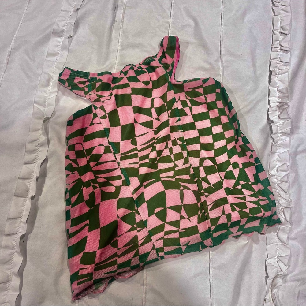 Princess Polly Pink and Green Geometric Top - Picture 4 of 7